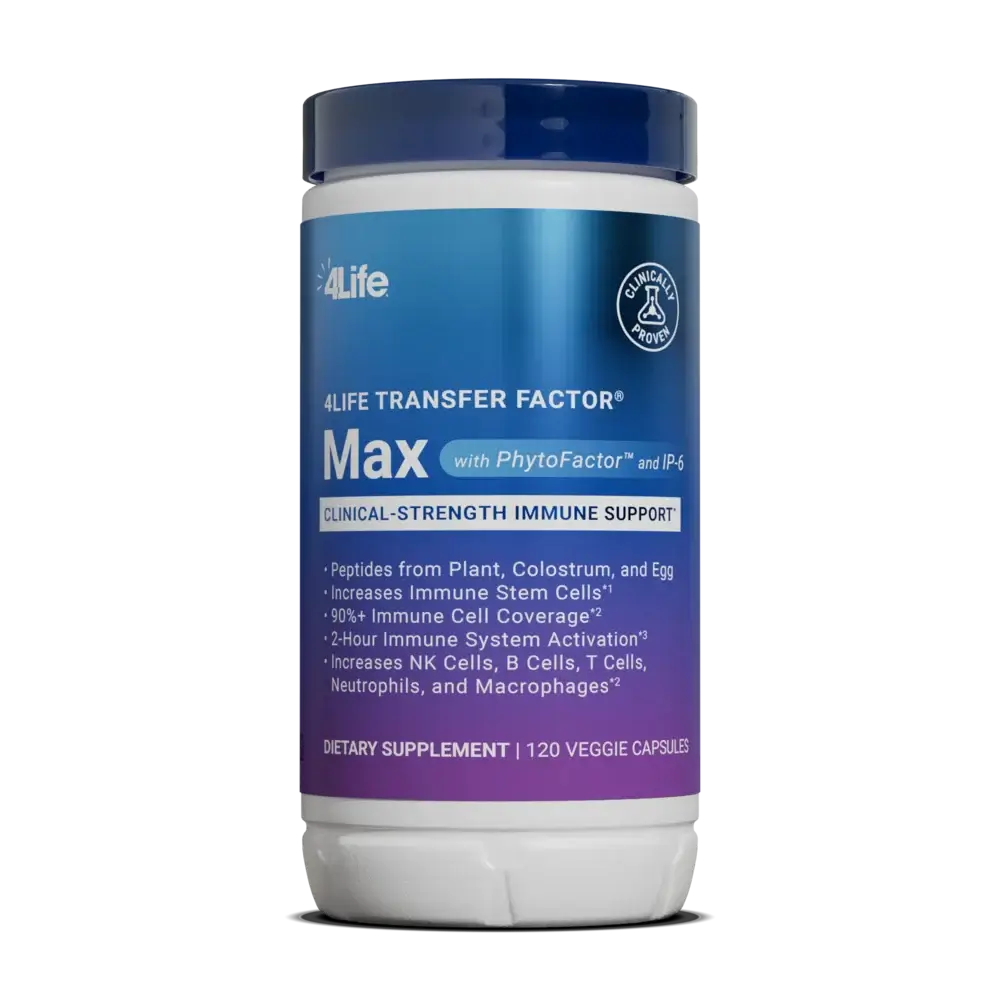 4Life Transfer Factor Max bottle - most advanced immune formula with UltraFactor, OvoFactor, and PhytoFactor